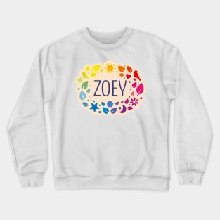 Zoey name with colorful leaves Crewneck Sweatshirt